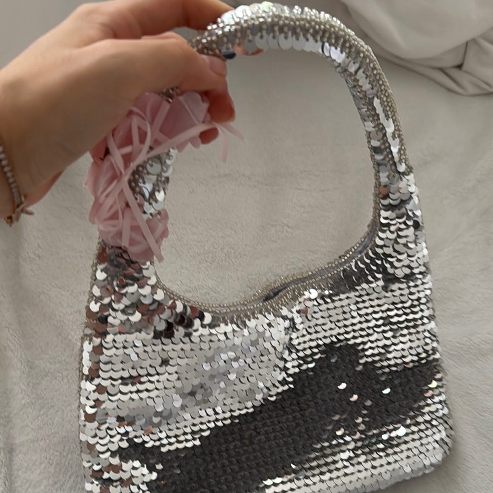 Silver Sequin Vacation Bag